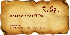 Katzer Szalóme névjegykártya